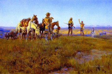 ワイルドマンの休戦 1914年 チャールズ・マリオン・ラッセル Oil Paintings